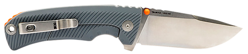 S.O.G SOG14060243 Tellus FLK 3.65" Folding Clip Point Plain Stonewashed Cryo 440C SS Blade, Wolf Gray Textured GRN Handle, Blister Pack