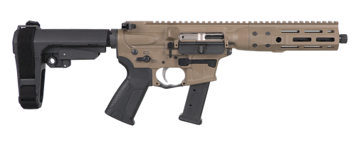 LWRC ICP9CK8SBA3 IC-9  9mm Luger 8.50" 33+1 Black Nitride Threaded Barrel, Flat Dark Earth Anodized Aluminum Picatinny Rail Receiver, SB Tactical SBA3 Brace, LWRC Ultra Combat Grip, Ambidextrous