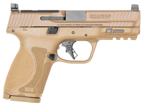 Smith & Wesson 13572 M&P M2.0  Compact 9mm Luger 15+1, 4" Stainless Steel Barrel & Optic Cut/Serrated Stainless Steel Slide, Flat Dark Earth Polymer Frame w/Picatinny Rail