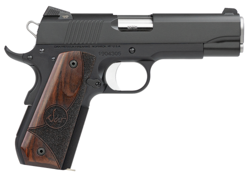 Dan Wesson 01829 Guardian  45 ACP 8+1 4.25" Stainless Steel Barrel, Black Duty Serrated Stainless Steel Slide, Black Aluminum Frame w/Beavertail, Wood Grip, Ambidextrous