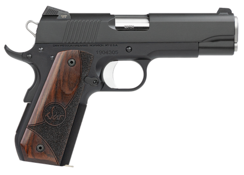Dan Wesson 01829 Guardian  45 ACP 8+1 4.25" Stainless Steel Barrel, Black Duty Serrated Stainless Steel Slide, Black Aluminum Frame w/Beavertail, Wood Grip, Ambidextrous