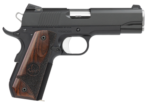 Dan Wesson 01829 Guardian  45 ACP 8+1 4.25" Stainless Steel Barrel, Black Duty Serrated Stainless Steel Slide, Black Aluminum Frame w/Beavertail, Wood Grip, Ambidextrous