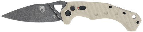 CobraTec Knives TANAFRYK Ryker  3.75" Folding Plain Black Stonewashed D2 Steel Blade, 5" Tan Textured G10 Handle