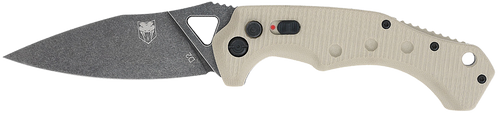 CobraTec Knives TANAFRYK Ryker  3.75" Folding Plain Black Stonewashed D2 Steel Blade, 5" Tan Textured G10 Handle