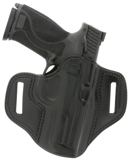 Galco CM224B Combat Master  OWB Black Leather Belt Slide Compatible w/Ruger Security-9/Glock 17/Glock 22 Gen2-5 Belt 1.75" Wide Right Hand