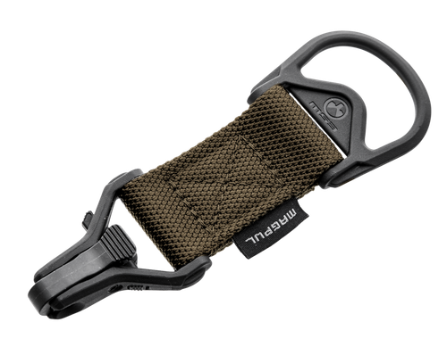 Magpul MAG516-COY MS1/MS3 Sling Adapter made of Steel with Coyote Melonite Finish, Polymer Hardware, Nylon 1.25" Webbing & Two to One-Point Design for AR-15, M4 & M16