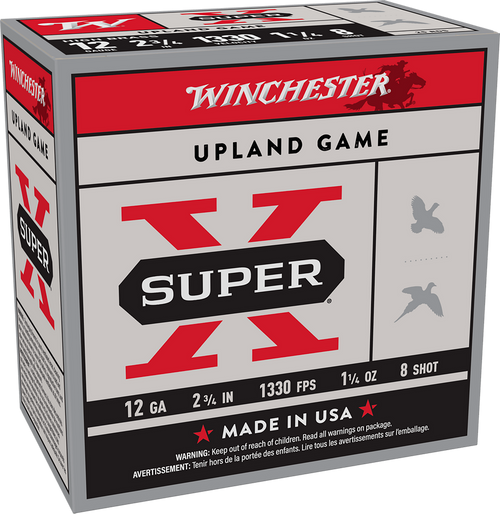 Winchester Ammo X128 Super X Heavy Game Load High Brass 12Gauge 2.75" 1 1/4oz 8Shot 25 Per Box/10 Case