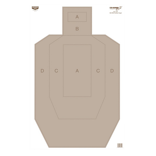 Birchwood Casey 37029 EZE-Scorer  IPSC Silhouette Paper Hanging Universal 23" x 35" Tan 5 Pack