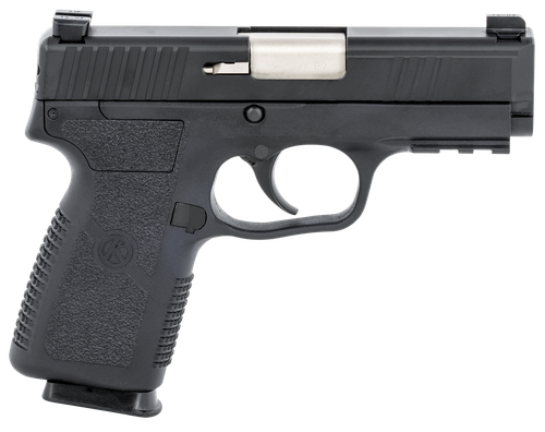 Kahr Arms KP90S94N P9-2  9mm Luger 7+1 3.60" Barrel, Black Finish Picatinny Rail Frame, Serrated Matte Black Stainless Steel Slide, Textured Polymer Grip & TruGlo Night Sights