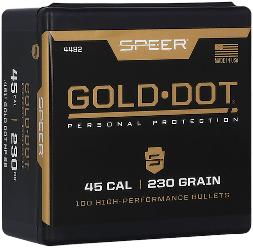 Speer 4482 Gold Dot Personal Protection 45Cal 230gr Hollow Point 100 Per Box/5 Case