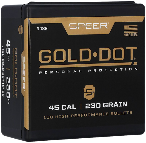 Speer 4482 Gold Dot Personal Protection 45Cal 230gr Hollow Point 100 Per Box/5 Case
