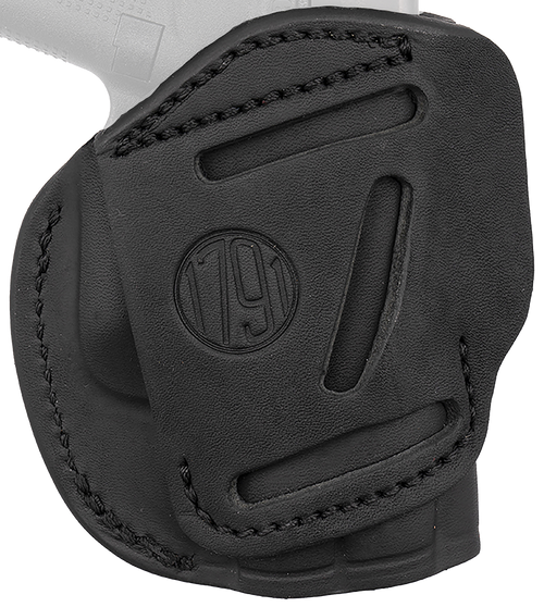1791 Gunleather 4WH2SBLL 4-Way  IWB/OWB Size 02 Stealth Black Leather Belt Clip Compatible w/Ruger LCP/S&W Bodyguard/Glock 42/43/43X Left Hand
