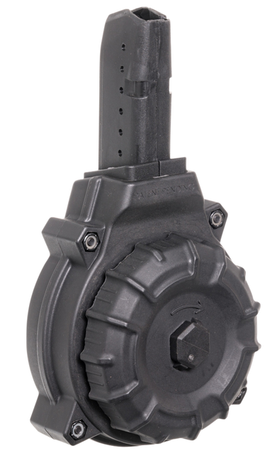 ProMag DRMA12 Standard  50rd Drum 9mm Luger Fits AR-15 Compatible w/ Glock Style Mags Black DuPont Zytel Polymer