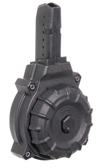 ProMag DRMA12 Standard  50rd Drum 9mm Luger Fits AR-15 Compatible w/ Glock Style Mags Black DuPont Zytel Polymer