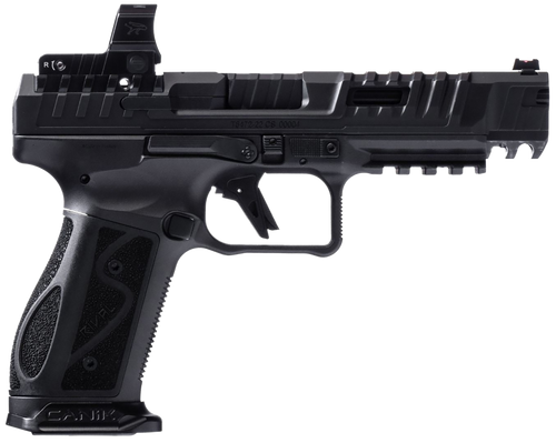Canik HG7607N SFx Rival-S Full Size Frame 9mm Luger 18+1, 5" Black Steel Barrel, Dark Side Optic Ready/Serrated w/Ports Steel Slide, Steel Frame w/Picatinny Rail, MeCanik MO2 Red Dot, Ambidextrous