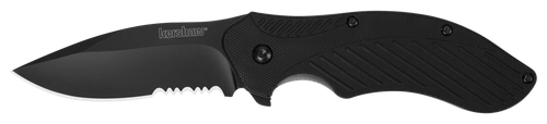 Kershaw 1605CKTST Clash  3.10" Folding Drop Point Part Serrated Black Oxide 8Cr13MoV SS Blade Black Glass-Filled Nylon Handle Includes Pocket Clip