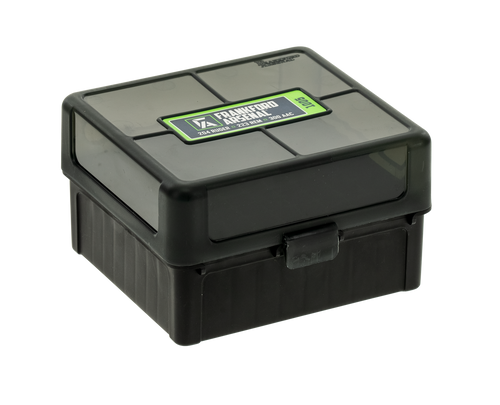 Frankford Arsenal 1083799 Hinge-Top Ammo Box 204/223Cal/300WinMag Black Polymer 100rd