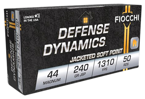 Fiocchi 44A500 Defense Dynamics  44RemMag 240gr Jacketed Soft Point 50 Per Box/10 Case