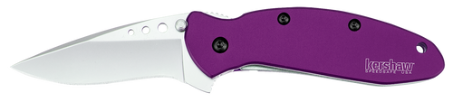 Kershaw 1620PUR Scallion  2.40" Folding Drop Point Plain Bead Blasted 420HC SS Blade Purple Anodized Aluminum Handle Includes Pocket Clip