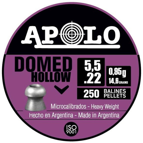 Hatsan Apolo Domed Hollow Air Rifle Pellets 22 Cal 14.6 gr 250/ct