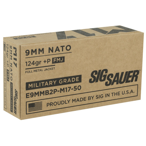 SIG AMMO 9MM M17 124GR +P FMJ 50/100