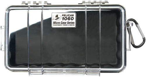 Pelican 1060025100 Micro Case  Black/Clear Polycarbonate 9.88" Long