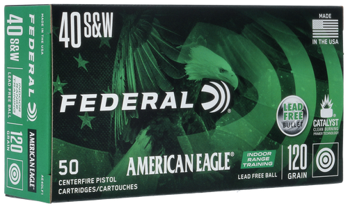 Federal AE40LF1 American Eagle Indoor Range Training 40S&W 120gr Lead Free IRT 50 Per Box/10 Case