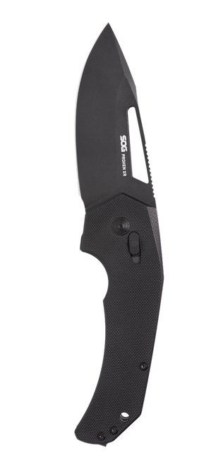 S.O.G SOG12250157 Prohen XR 3.35" Folding Drop Point Plain Black TiNi Cryo D2 Steel Blade, Black Textured G10 Handle