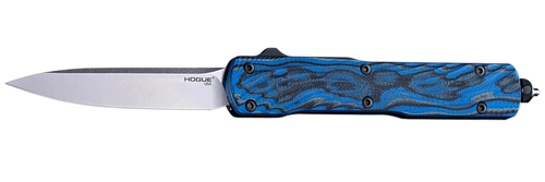 Hogue 34873 Counterstrike  3.35" OTF Drop Point Plain Stone Tumbled CPM 20V SS Blade, G-Mascus Blue Aluminum/G10 Handle