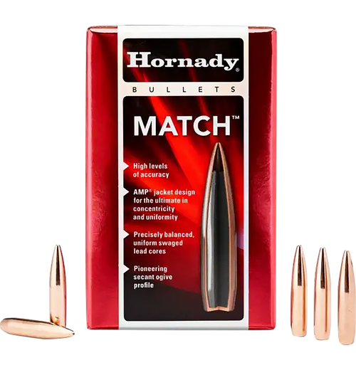 Hornady 26335 Match  6.5mm .264 140 gr Hollow Point Boat Tail Match 100 Per Box/ 15 Case