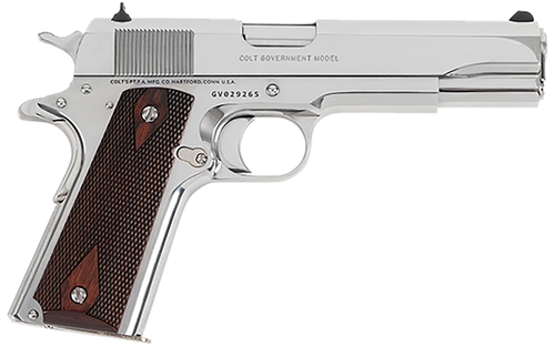 Colt Mfg O1911CBS 1911 Government 45 ACP 8+1 5" Stainless Steel Barrel, Bright Stainless Serrated Slide, Bright Stainless Steel Frame w/Beavertail