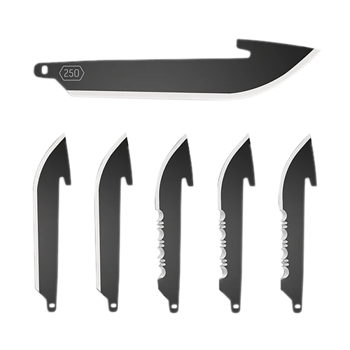 Outdoor Edge RRC25K6C   2.50" Drop Point Plain/Serrated Black Oxide 420J2 SS Blade 6 Blades