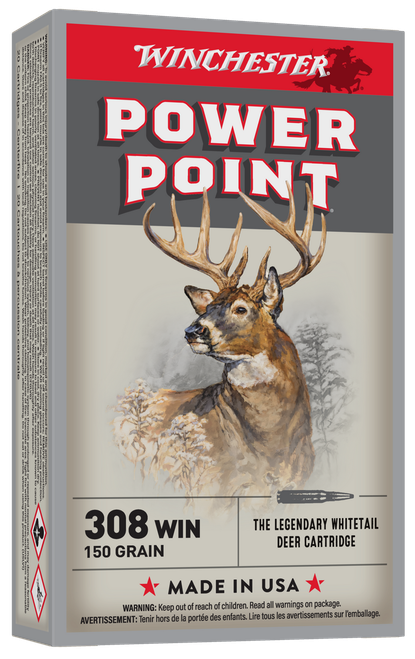 Winchester Ammo X3085 Power-Point  308Win 150gr 20 Per Box/10 Case