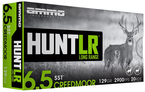 Ammo Inc 65CM129SSTA20 Hunt Long Range 6.5Creedmoor 129gr Super Shock Tip 20 Per Box/10 Case