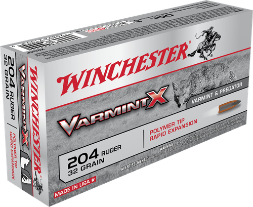 Winchester Ammo X204P Varmint X  204Ruger 32gr Polymer Tip Rapid Expansion 20 Per Box/10 Case
