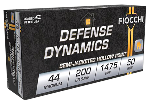 Fiocchi 44B500 Defense Dynamics  44RemMag 200gr Semi Jacketed Hollow Point 50 Per Box/10 Case