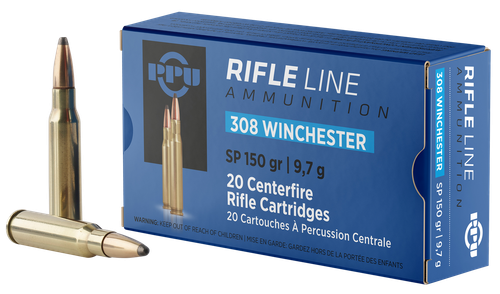 PPU PP3081 Standard Rifle  308Win 150gr Soft Point 20 Per Box/10 Case