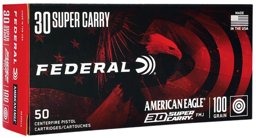 Federal AE30SCA American Eagle Handgun 30Super Carry 100gr Full Metal Jacket 50 Per Box/20 Case