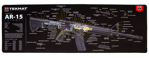 TekMat TEKR44AR15CA AR-15 Cleaning Mat Black/White Rubber 15"x44" AR-15 3D Cutaway Illustration
