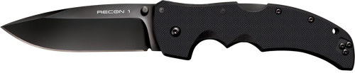 Cold Steel CS27BS Recon 1 4" Folding Spear Point Plain DLC Coated American S35VN Blade/Black G10 Handle Includes Pocket Clip