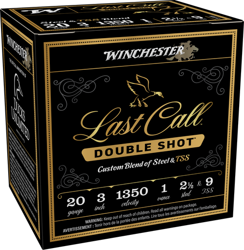 Winchester Ammo LCDS2039 Last Call Double Shot 20Gauge 3" 1oz 2.5/9TSS Shot 25 Per Box/10 Case