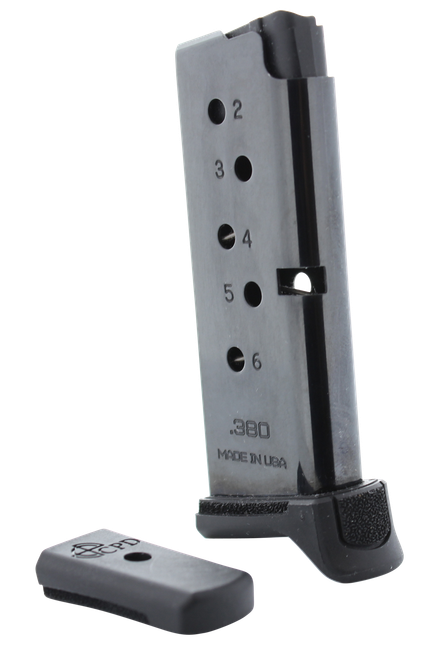 DuraMag 6X38141205RCPD Replacement  Black Detachable 6rd 380 ACP for Ruger LCP/LCP II