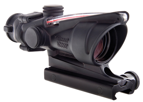 Trijicon 100215 ACOG  Black Hardcoat Anodized 4x32mm Illuminated Red Chevron .223/5.56 BDC Reticle
