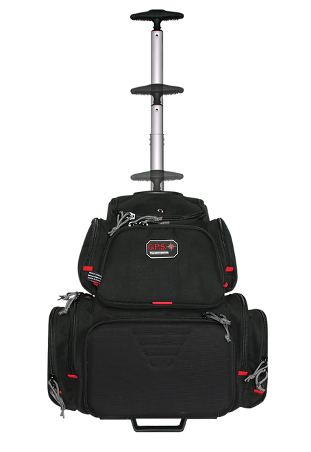 GPS Bags 1711ROBP Handgunner Rolling Backpack Black 600D Polyester Holds 4 Handguns