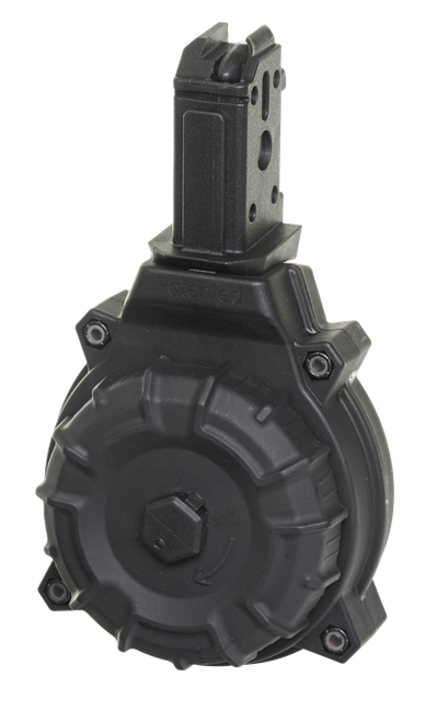 ProMag DRMA22 Standard  50rd Drum 9mm Luger Fits CZ Scorpion Black DuPont Zytel Polymer