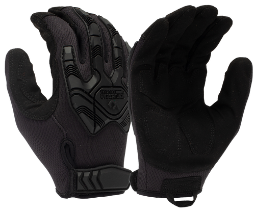 Pyramex VGTG40BXL Impact Operator Heavy-Duty Black Synthetic Leather XL Hook & Loop