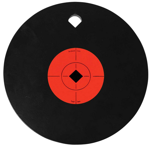 Birchwood Casey 47603 World of Targets Single Hole 8" Pistol/Rifle Black/Orange AR500 Steel Circle w/Crosshair & Diamond 0.38" Thick Hanging