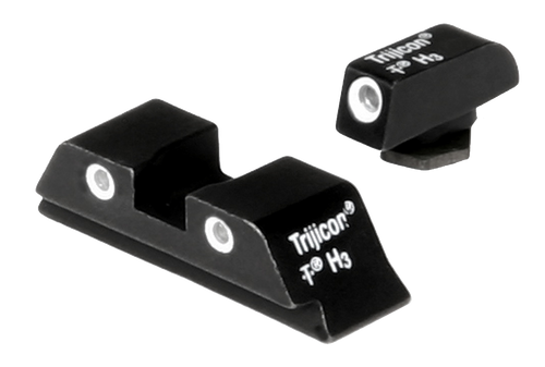 Trijicon 600210 Bright & Tough Night Sights  Green/Tritium White Outline Front Sight-Green/Tritium White Outline Rear Sight Glock 17/17L/19 Standard Frame