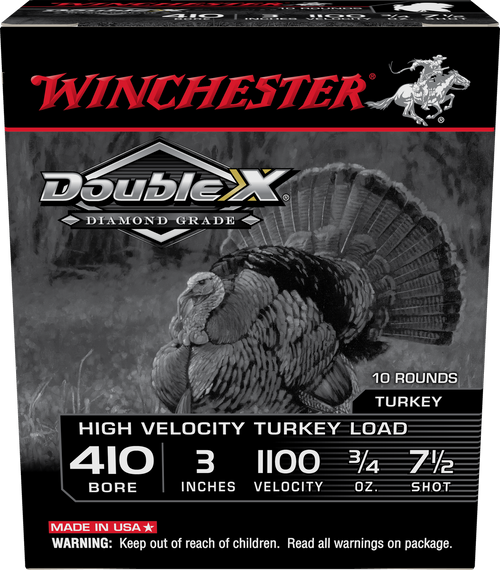 Winchester Ammo STH4137 Double X Diamond Grade 410Gauge 3" 3/4oz 7.5Shot 10 Per Box/10 Case for Turkey