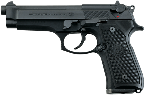 Beretta USA J92F300CA 92FS *CA Compliant Full Size Frame 9mm Luger 10+1 4.90" Black Steel Barrel, Black Bruniton Serrated Steel Slide, Black Bruniton Aluminum Frame w/Beavertail, Ambidextrous, US Made